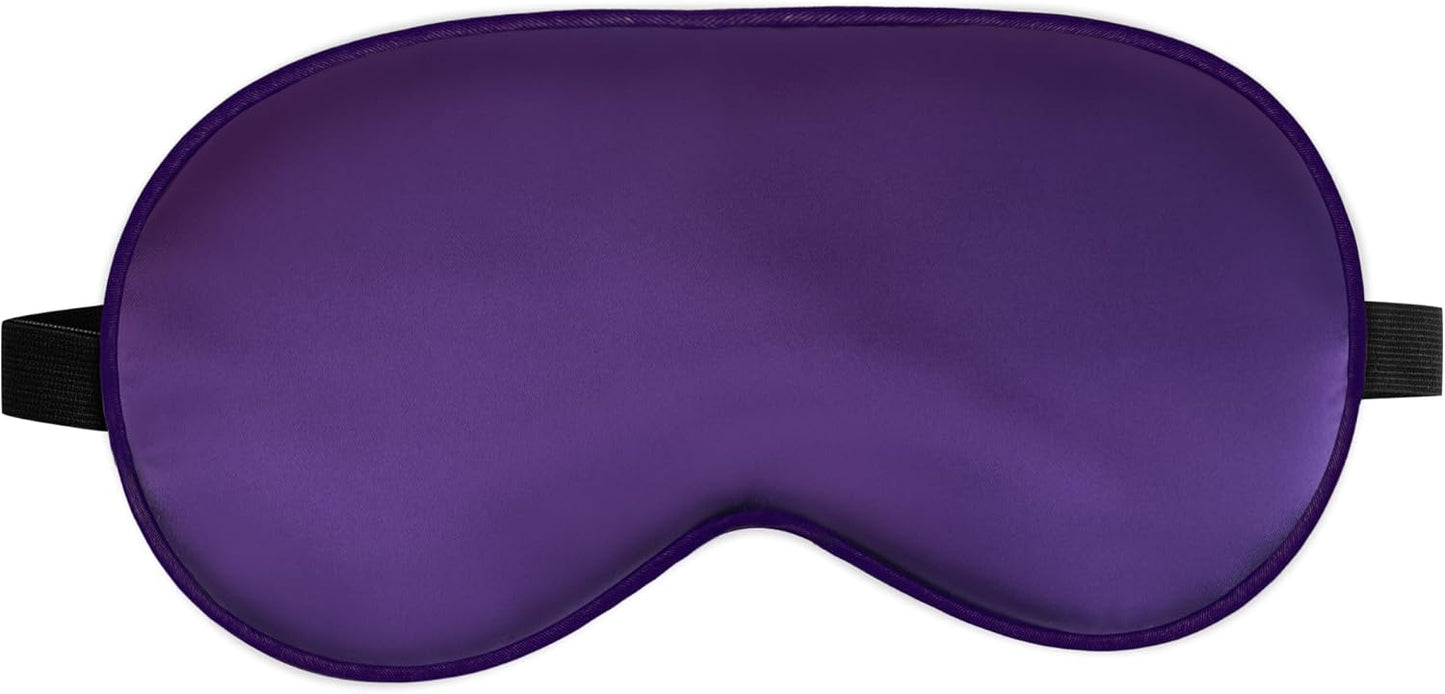 Sleep Mask, Silk Eye Mask for Sleeping with Adjustable Strap, Satin Blackout Sleeping Eye Mask for Men&Women, Comfortable Blindfold Eyeshade for Night Sleep(Black)