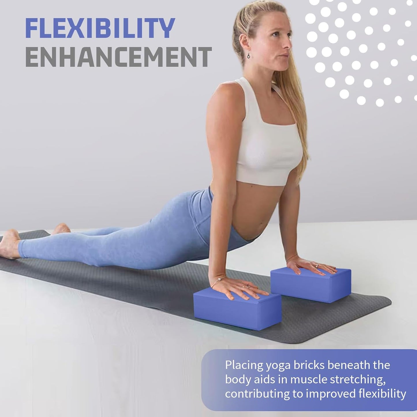 Yoga Blocks 2 Pack 3x6x9IN Foam Block Supportive Latex-Free with Rounded Edges, Non-Slip Exercise Blocks for Pilates, Meditation, Balance, Stretching and Deep Poses