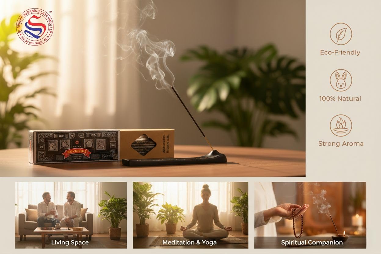 Satya Incense Gift Set Nag Champa, Super hit, Dragon's Blood, Sandalwood, Patchouli, Lavender, Positive Vibes, 15 g