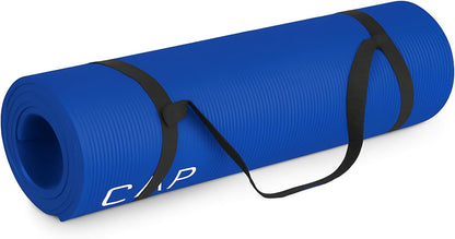 CAP Barbell 1/2-Inch High Density Exercise Yoga Mat with Strap | Multiple Options