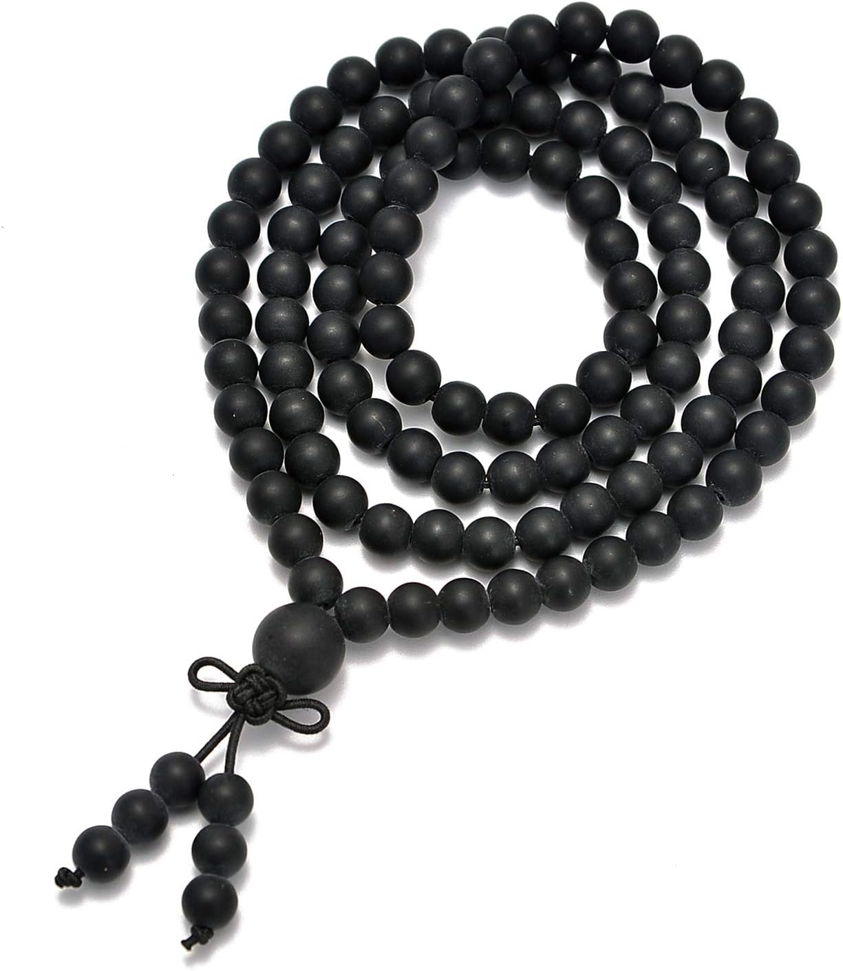 AD Beads 6mm Natural Healing Gemstones Buddhist 108 Prayer Mala Stretchy Bracelet Necklace