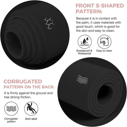 Gruper Yoga Mat Non Slip TPE Extra Wide Yoga Mat with Alignment Mark, 72"L x 32"W x 0.32"/0.24"Th (183cm x 80cm x 8mm/6mm), Anti-Tear Exercise Mat with Carrying Strap and Bag, Workout Mats for Yoga, Pilates