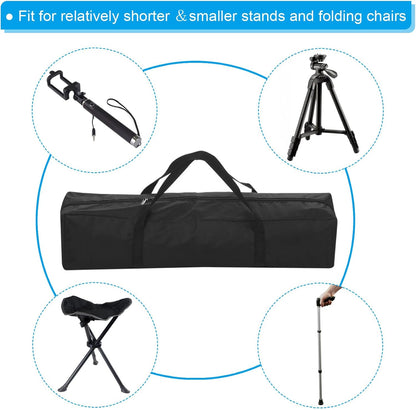 PATIKIL 25 Inch Camp Chair Replacement Bag, Nylon Foldable Carrying Bag Large Zippered Bag with Shoulder Strap for Camping Travel, Black