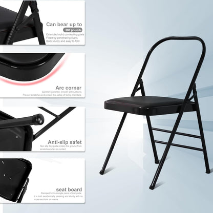 Folding Yoga Handstand Chair, Metal Stretch Trainer with Detachable Lumbar Support, Premium Yoga Chair for Stretching, Balance & Posture Correction