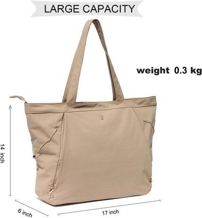 ESVAN Yoga Tote Bag for Women Shoulder Bags Drawstring for Office Workout Travel Carryall Pilates Gym and Beach