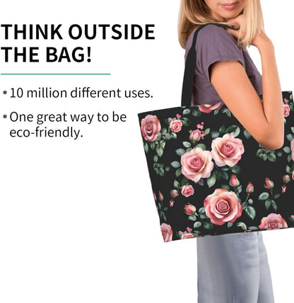 Tote Shoulder Bag Large Durable Reusable Eco-friendly Handbag Lightweight Stylish for Daily Use-19.7x15.7x5.9 Inch - Colors A