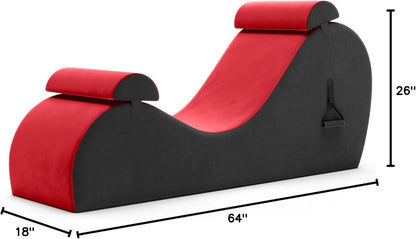 Avana Chakra Yoga Chaise - 2 Adjustable Headrests & Handles with Adjustable Straps, Micro-Velvet/Microloop, Grey & Grey
