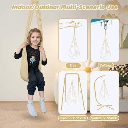 Aokitec Therapy Swing for Kids with Special Needs (Hardware Included) Snuggle Swing Cuddle Hammock Indoor Adjustable Aerial Yoga for Children with Autism, ADHD, Asperger, Sensory Integration