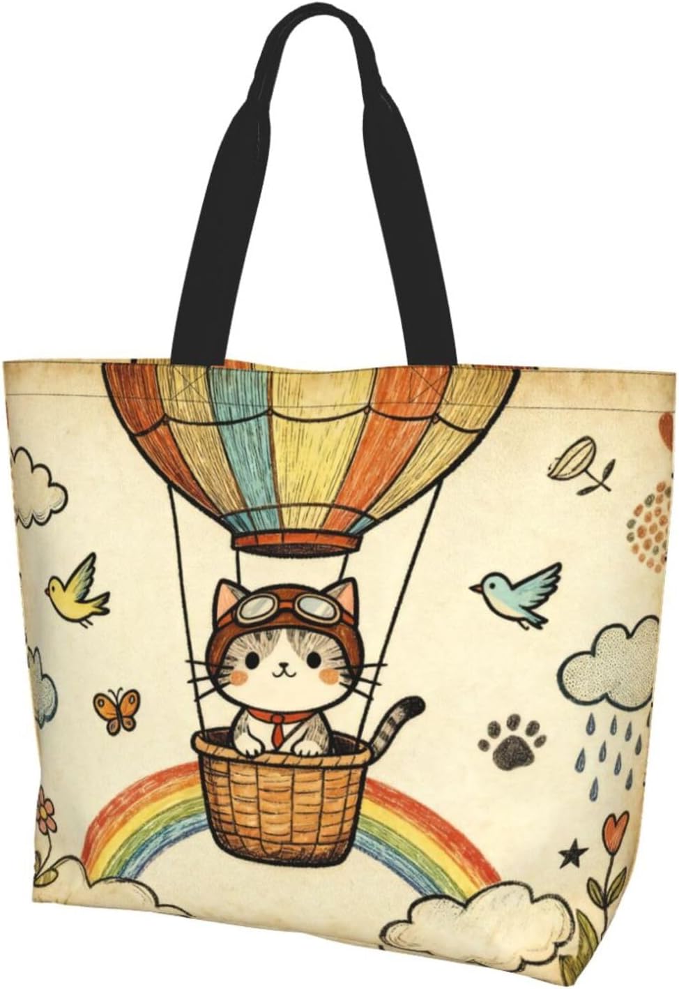 Tote Shoulder Bag Large Durable Reusable Eco-friendly Handbag Lightweight Stylish for Daily Use-19.7x15.7x5.9 Inch - Colors A