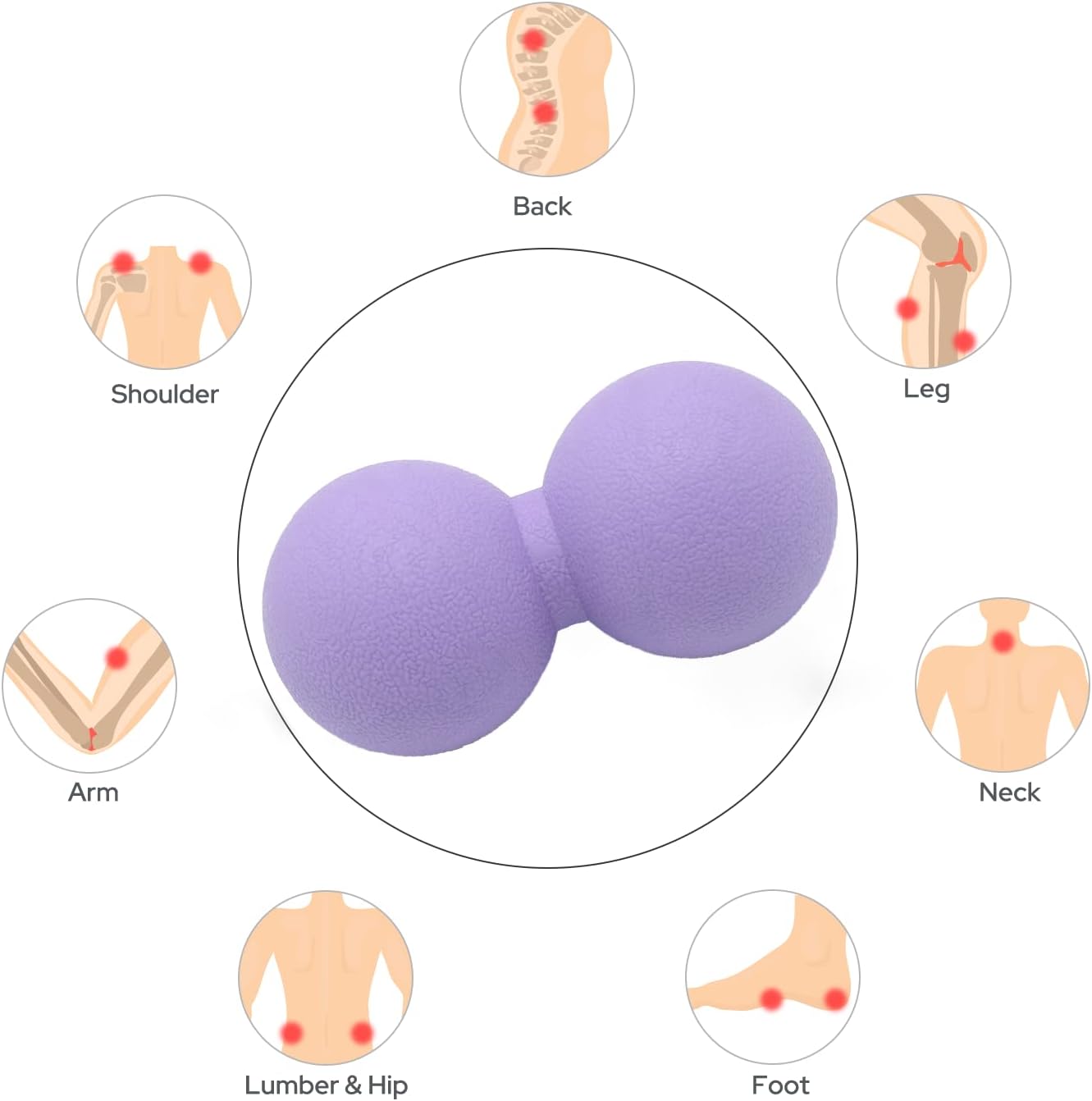Hard Peanut Massage Ball, Double Lacrosse Massage Ball. Deep Tissue Massage Roller Mobility Ball for Physical Therapy Myofascial Release Muscle Relaxer Acupoint Massage (Blue)