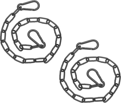 PATIKIL 2 Pcs Gate Chain Lock, 19 in x 2.5mm Chain Dia Alloy Steel Hanging Chain Lock with 2 Open Clasps for Stall Barn Fence Gate Hammock Swing Punching Bags Sandbag Yoga Gym, Black