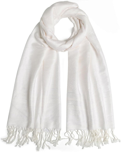 Ciormis Two Tone Silky Paisley Pashmina Shawl Scarf,Soft Women's Rave Jacquard Pashminas Wrap Scarves