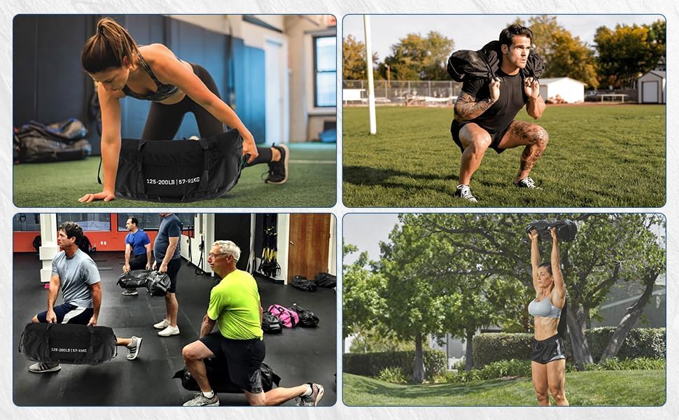 Adjustable Heavy-Duty Sandbag Set for Strength Training & Yoga – Durable Multi-Handle Fitness Equipment – Versatile Full-Body Workout – Includes Unfilled Inner Bag