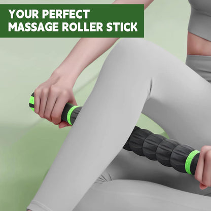 Massage Roller Stick,Muscle Roller Stick for Athletes, Liposuction Massage Roller for Lymphatic Drainage, for Relief Muscle Soreness, Trigger Points, Help Runner Legs, Back Recovery (Red & Black)