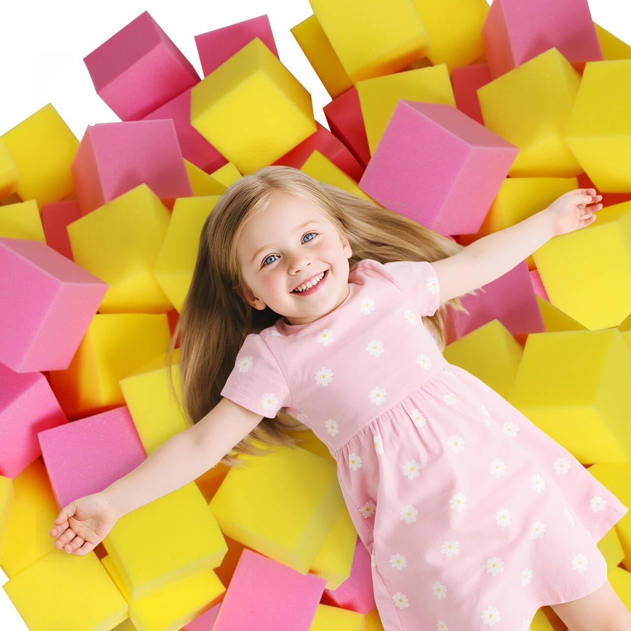 24PCS Foam Cubes 5"x5"x5"- Foam Pit Blocks Set, Soft Stacking Blocks for Indoor Games,Trampolines, Gymnastics, Parkour & Action Sport (6 Colors)