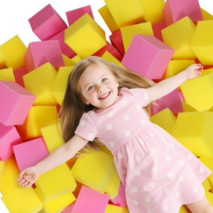 24PCS Foam Cubes 5"x5"x5"- Foam Pit Blocks Set, Soft Stacking Blocks for Indoor Games,Trampolines, Gymnastics, Parkour & Action Sport (6 Colors)