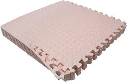 HTTMT- 8X(32 Sqft) Pink Gym Floor Mat 24x24 EVA Foam Interlocking Exercise Fitness Puzzle Floor Gym Yoga Mat Workout Pad [P/N: MTET-HOME012-8PC]
