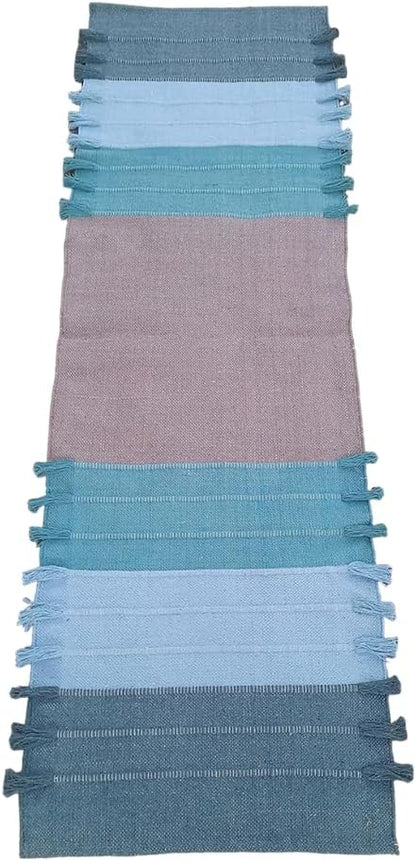 Indian Handmade100 % Organic Anti Skid Multi Colour Cotton Yoga Mat - Eco-Friendly Hand-Woven Rug - Non-Slip & Thick (24”x72”x5mm) for Hot yoga & Everyday Fitness at Home - Comfortable & Foldable Extra-Long Mat