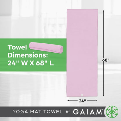 Gaiam Yoga Mat Towel Microfiber Mat-Sized Yoga Towel for Hot Yoga