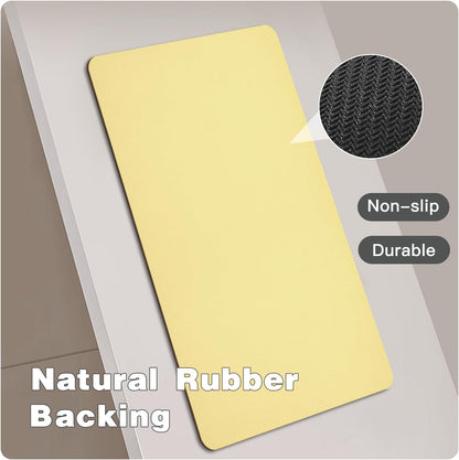 TYUU Bath Mat, Bathroom Rugs Non Slip Washable Thin Absorbent Quick Dry Bath Mat Fits Under Door Bathroom Floor Mat Perfect for Bath, Shower, or Sink 24"x36" Dark Grey