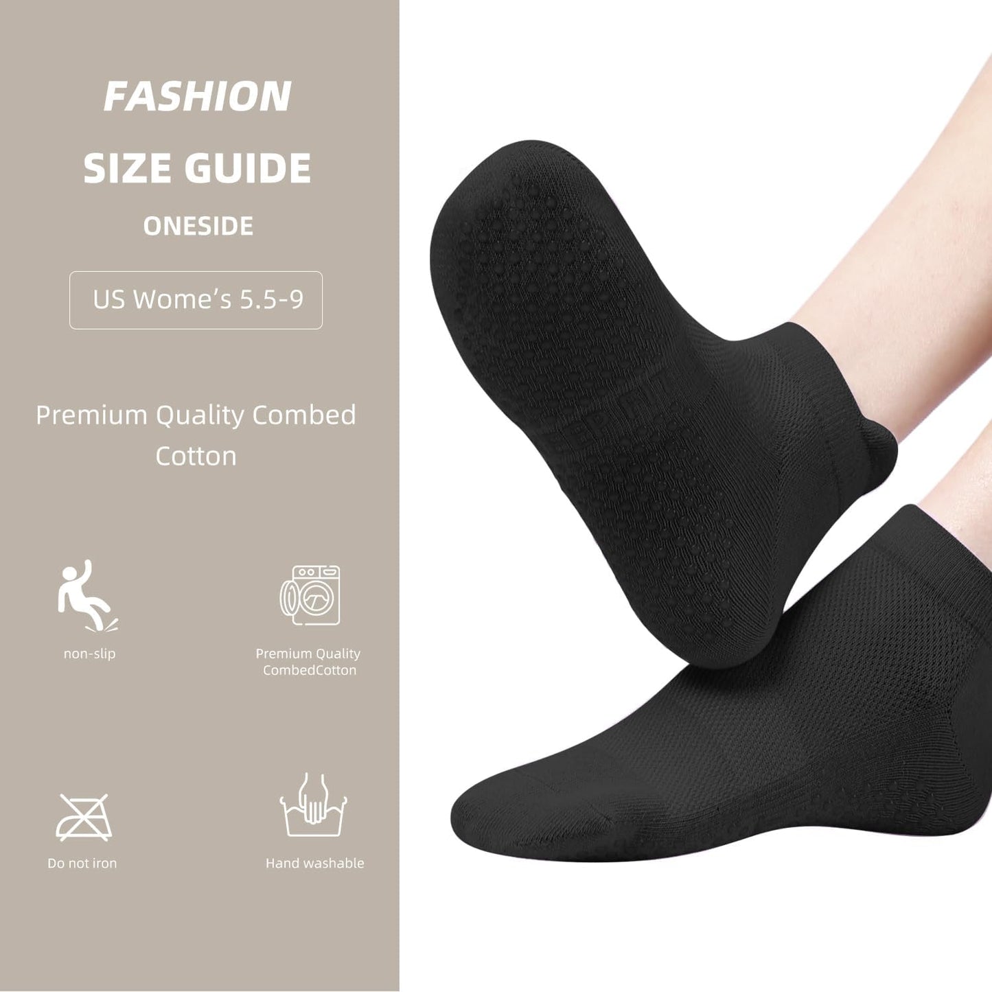 Acetin 4 Pairs Grip Socks Pilates Socks for Women
