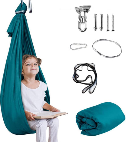 Aokitec Therapy Swing for Kids with Special Needs (Hardware Included) Snuggle Swing Cuddle Hammock Indoor Adjustable Aerial Yoga for Children with Autism, ADHD, Asperger, Sensory Integration