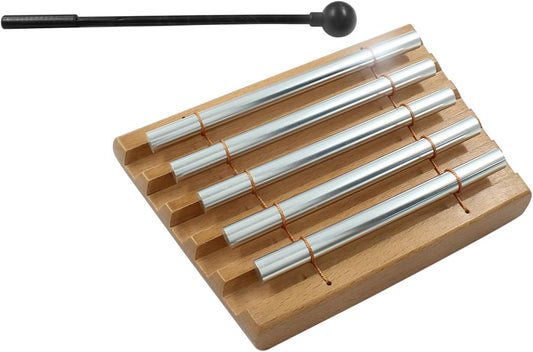 Luomorgo 1 Set Meditation Chimes, Seven Tone Hand Chimes Instrument Mindfulness Chime, Classroom Chime Bell for Teacher with Mallet, Mindfulness Tools for Yoga, Healing