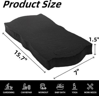 Covzoe 4 Pack Thick Kneeling Pad, 15.7" L x 7" W x 1.5" Th Waterproof Garden Kneel Pads Cushion with Handle, Soft Foam Kneeler Mat for Work, Cleaning, Yoga, Praying, Bath, Exercise, Black