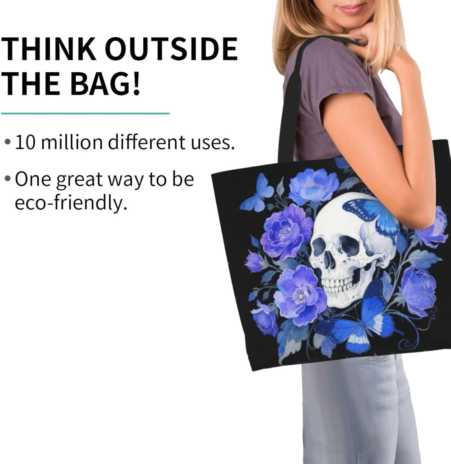 Tote Shoulder Bag Large Durable Reusable Eco-friendly Handbag Lightweight Stylish for Daily Use-19.7x15.7x5.9 Inch - Colors A