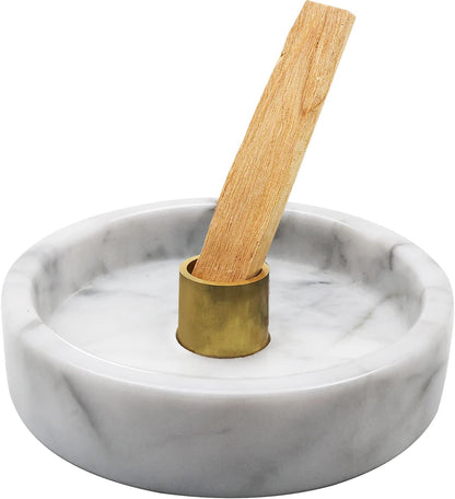 Vrupin Natural Marble Incense Burner, Handmade Incense Stick Incense Burner Reflux Burner, Ideal for use in Meditation, Incense Smokers and Decoration. (Black)