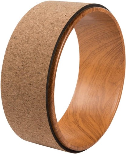 Yoga Wheel for Backbend Roller Yoga Exerciser Durable Natural Cork Perfect for Spine Stretch