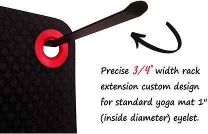 IRON AMERICAN Yoga Mat Hanger - Adjustable Hooks for Exercise Mats, Foam Rollers & Gym Equipment Storage - Wall Mounted - Hardware Included - (6.75" x .75") - American Steel