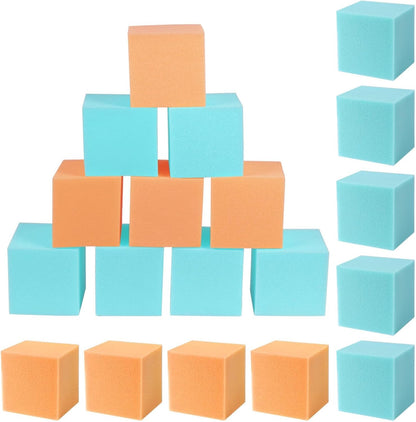 Foam Pit Blocks Foam Padding Sponge Pit Cubes Sponge Blocks for Amusement Park Gymnastics Freerunning and Parkour Courses - 24PCS 5" x 5" x 5" (Dark Blue)