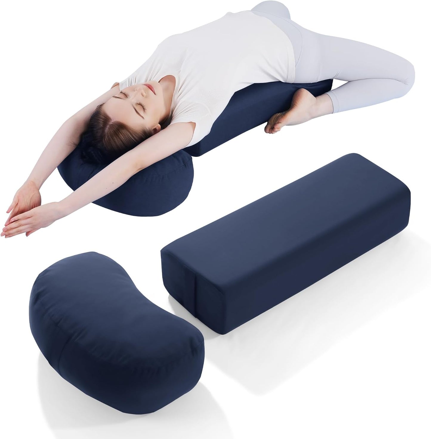 MABOZOO 2-Piece Yoga Bolster Pillow