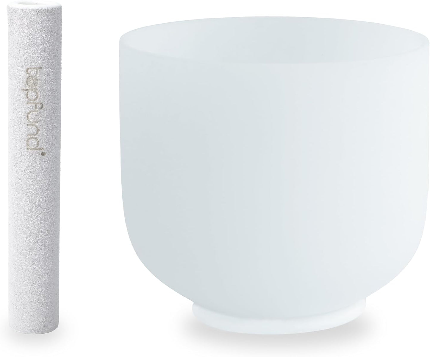 TOPFUND F Note Crystal Singing Bowl 10 inch Heart Chakra with Heavy Duty Carrying Case and Suede Mallet