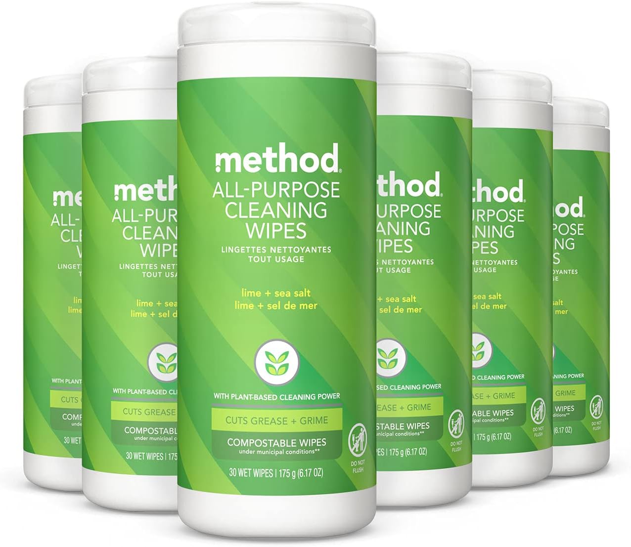 Method All-Purpose Cleaning Wipes, French Lavender, Multi-Surface, Compostable, 70 Count, (Pack of 3)