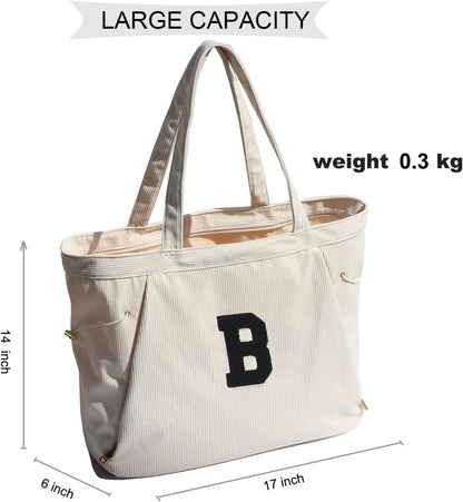 ESVAN Corduroy Yoga Tote Bag Gifts for Women Drawstring Yoga Mat Bag for Office Workout Travel Carryall Pilates Gym