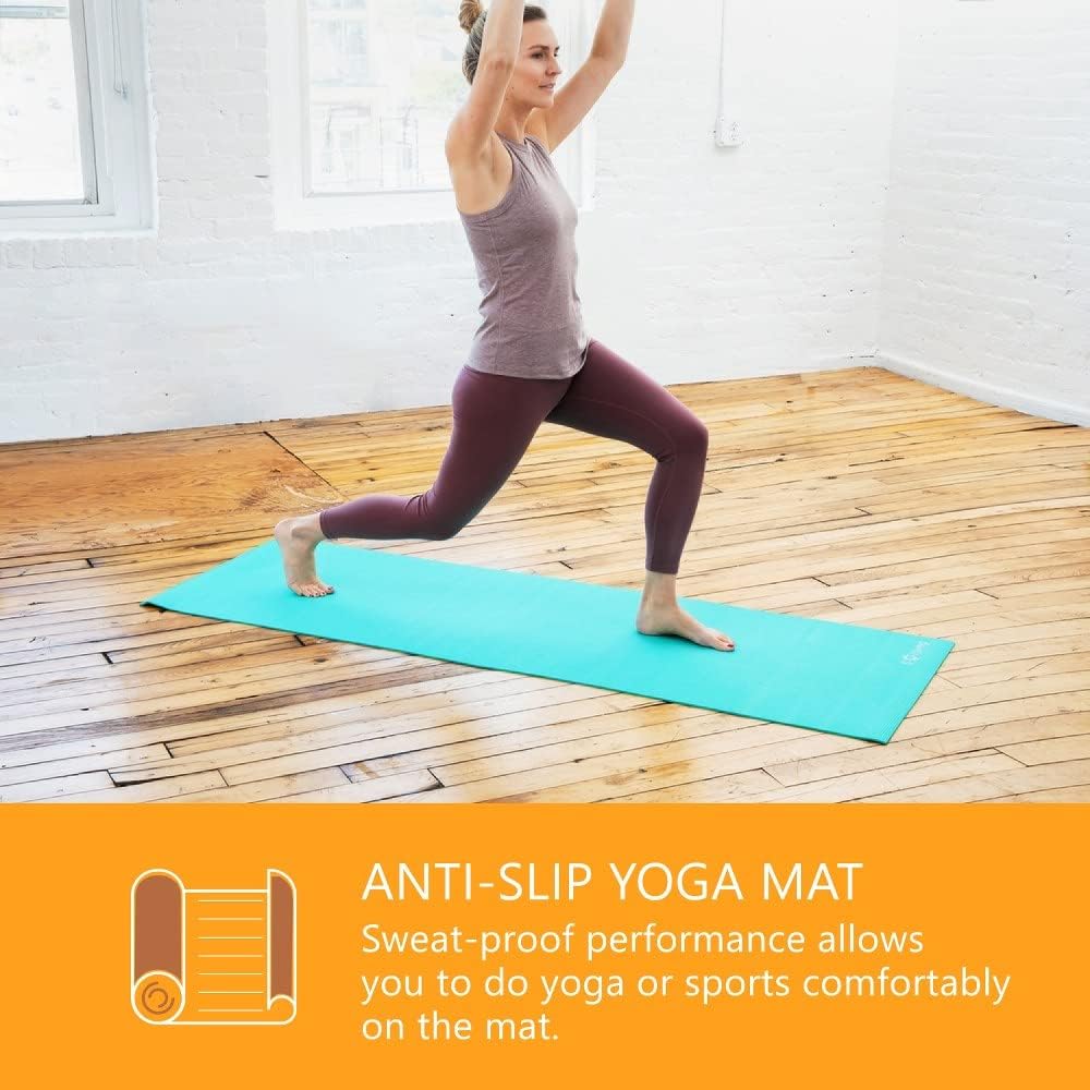 Sol Living Travel Yoga Mat - Natural Tree Rubber for Extra Grip - Non-Slip, Foldable, Eco-Friendly - Perfect for On-the-Go Yoga, Pilates, Fitness, Meditation - 24" x 72", Green