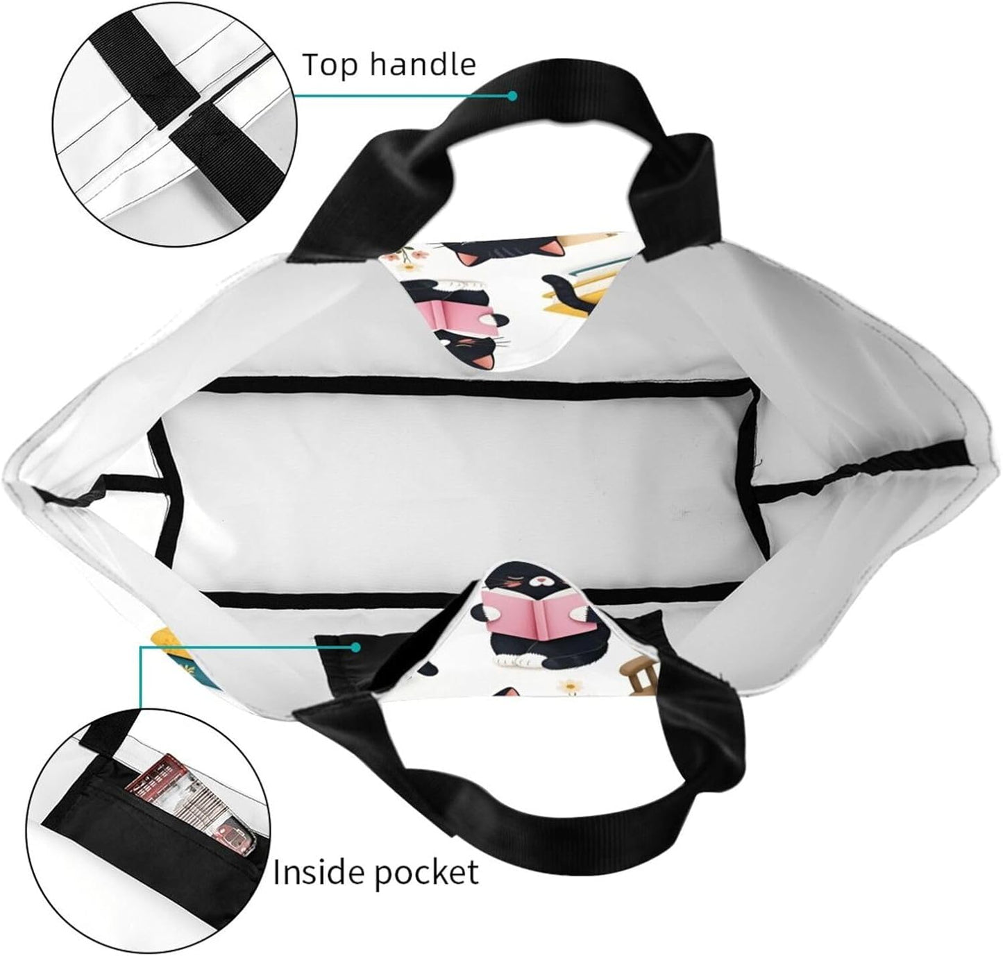 Tote Shoulder Bag Large Durable Reusable Eco-friendly Handbag Lightweight Stylish for Daily Use-19.7x15.7x5.9 Inch - Colors B
