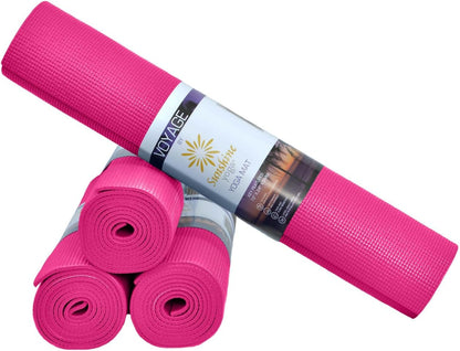 Voyage Yoga Mat, 4 Pack, 72" x 24" Extra Long Exercise Mat, 5mm Thick Bulk Yoga Mats for Schools, Anti-Tear, Non Slip Fitness Mat for Gym or Studio