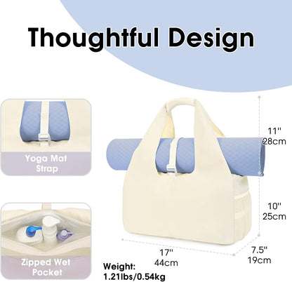 sportsnew Yoga Gym Bags for Women with Shoes Compartment & Wet Dry Storage Pockets & Adjustable Yoga Mat Holder, Patent Pending