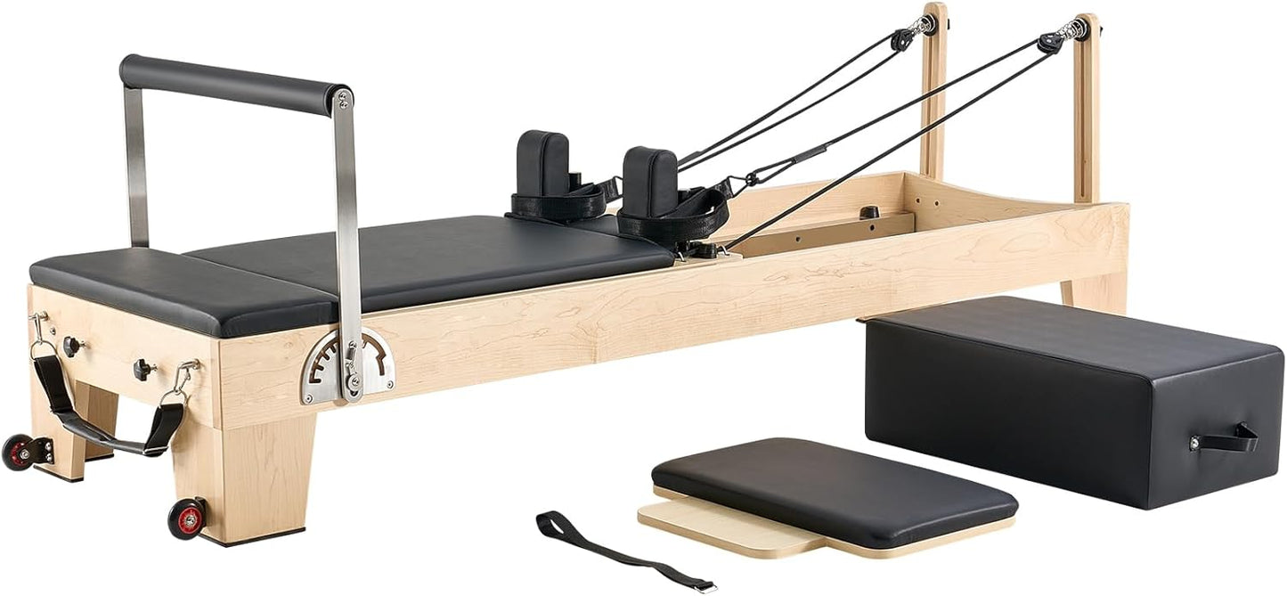 VEVOR Pilates Reformer, Reformer Pilates Machine with Cadillac Trapeze Table or Tower & Mat, Pilates Equipment for Home Workout and Studio, Includes Jump Board，Sitting Box