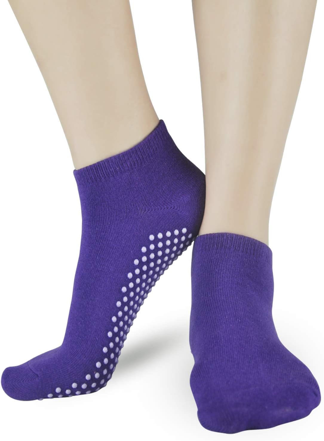 ELUTONG Pilates Non Slip Grip Socks for Women 1-4 Pairs Yoga Barre Ballet Workout Hospital Grippy Sock