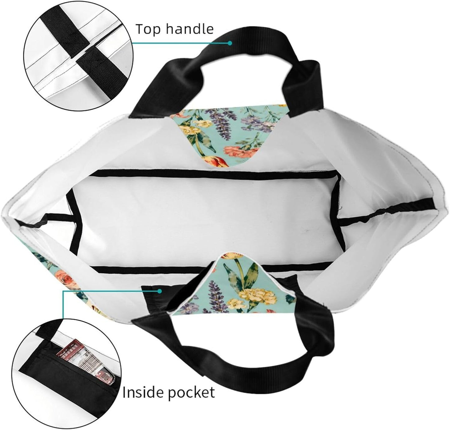 Tote Shoulder Bag Large Durable Reusable Eco-friendly Handbag Lightweight Stylish for Daily Use-19.7x15.7x5.9 Inch - Colors B