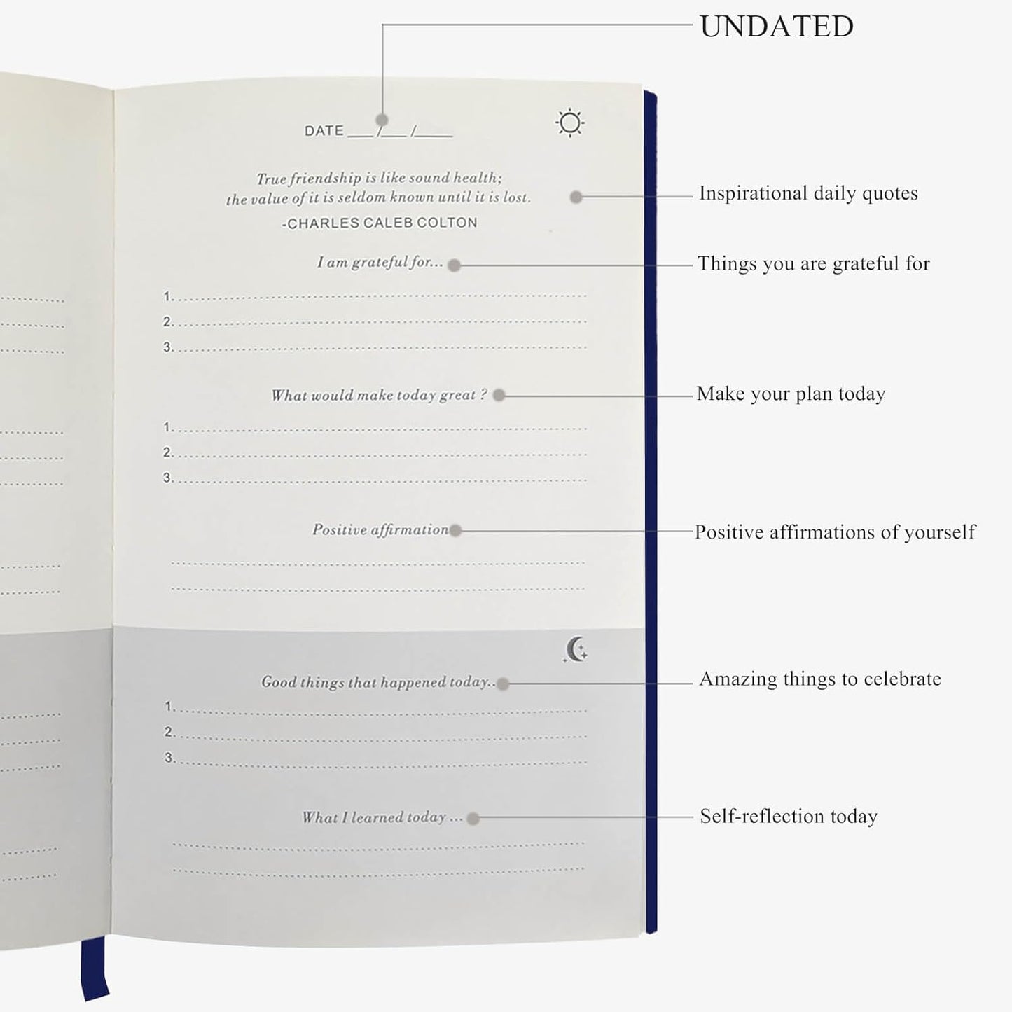 The Gratitude Journal for More Happiness, Optimism, Affirmation & Reflection - An Effective Manifestation Guide Journal, Undated Daily Journals for Women & Men (Beige)