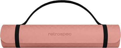 Retrospec Zuma Yoga Mat 6mm Thick Non-Slip TPE Exercise Mat | Cushioned Workout Mat for Yoga Pilates and Home Stretching | 72 x 24 with Carrying Strap