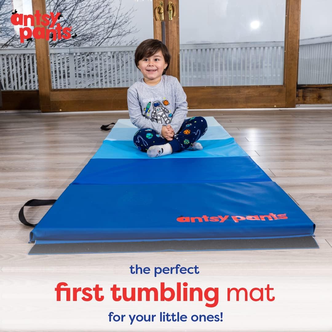 Antsy Pants Tumbling Mat for Kids – Gymnastics Mat, Easy to Clean, Sturdy, Foldable Tumbling Mats, Padded, Lightweight, Portable, Gymnastics Equipment for Active Play