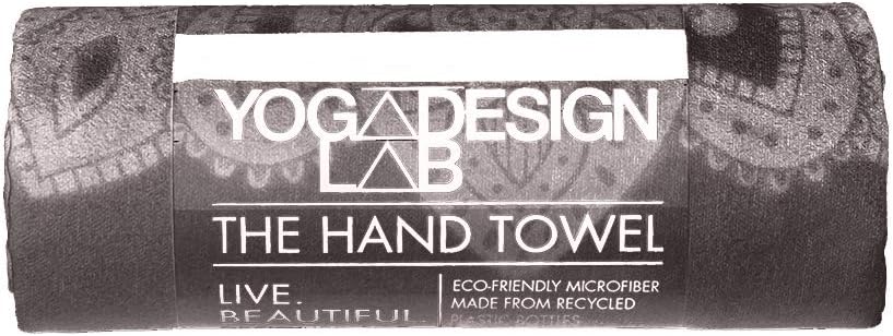 yogadesignlab | The Hand Towel | Premium Non Slip Hand Towel | Designed in Bali | Colorful Eco Printed + Quick Dry + Soft | Hot Yoga, Bikram, Ashtanga, Sport, Barre, Travel (Mandala Black)