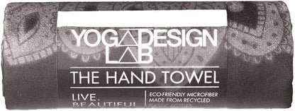 yogadesignlab | The Hand Towel | Premium Non Slip Hand Towel | Designed in Bali | Colorful Eco Printed + Quick Dry + Soft | Hot Yoga, Bikram, Ashtanga, Sport, Barre, Travel (Mandala Black)