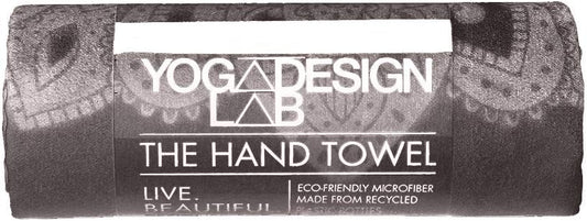 yogadesignlab | The Hand Towel | Premium Non Slip Hand Towel | Designed in Bali | Colorful Eco Printed + Quick Dry + Soft | Hot Yoga, Bikram, Ashtanga, Sport, Barre, Travel (Mandala Black)